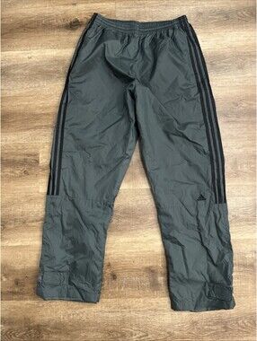 Adidas Y2k Retro Vintage Baggy Gray Nylon Track Athletic Active Pants Men XL